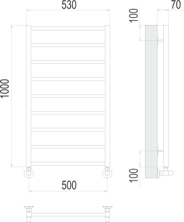 Полотенцесушитель водяной Terminus Контур П9 500х1000